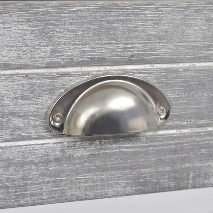 NNEVL Nightstand Grey and White 38x28x45 cm Paulownia Wood-2