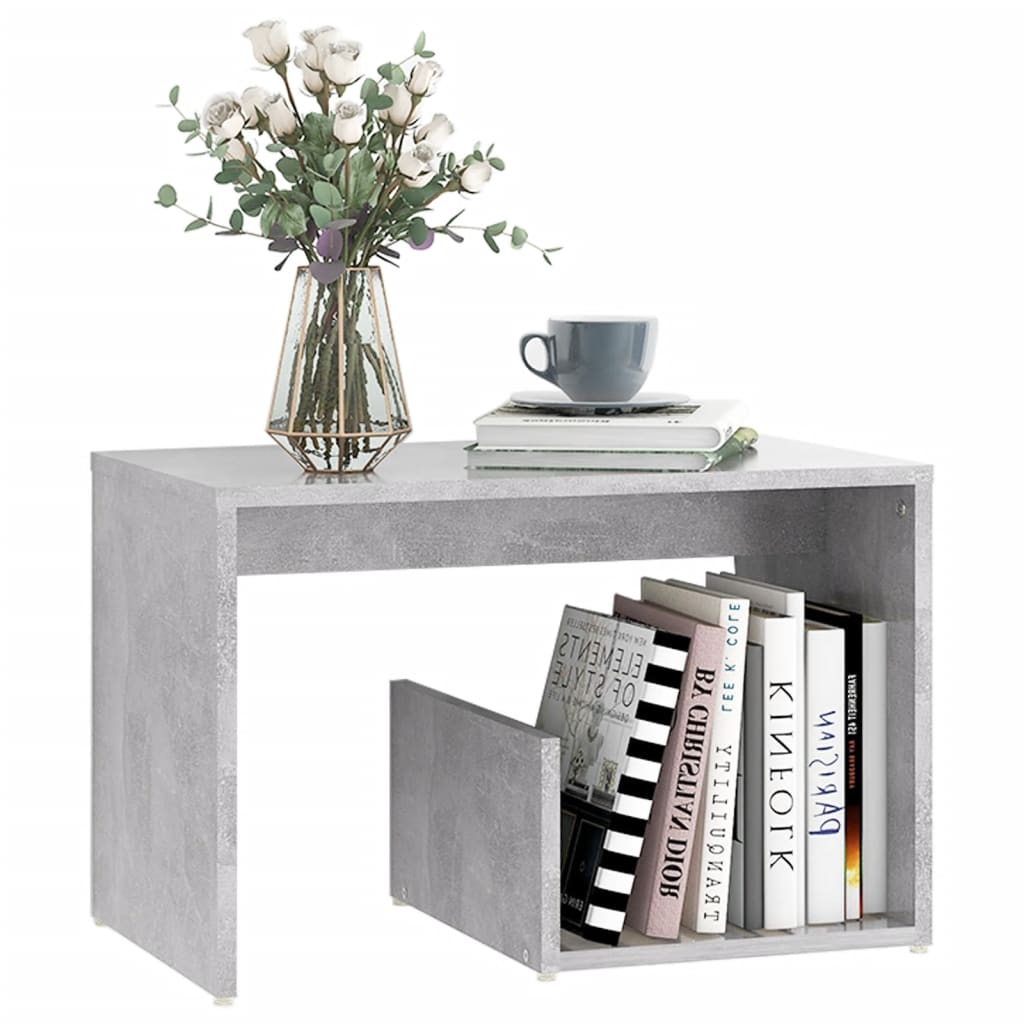 NNEVL Side Table Concrete Grey 59x36x38 cm Chipboard-2