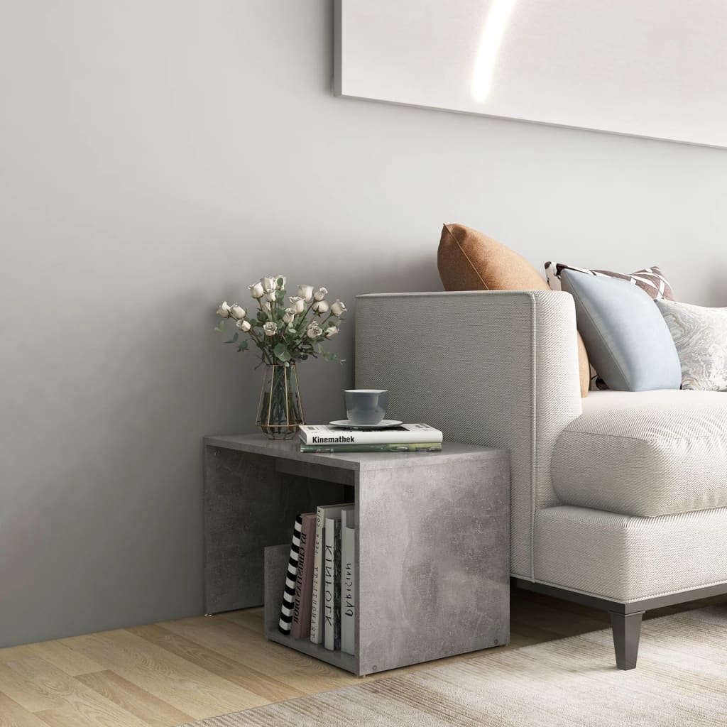 NNEVL Side Table Concrete Grey 59x36x38 cm Chipboard-0