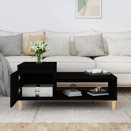 NNEVL Coffee Table Black 100x50x45 cm Engineered Wood-2