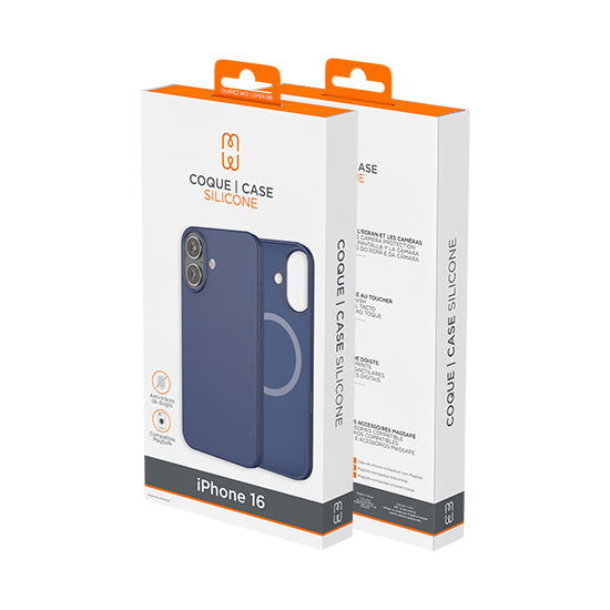 Coque silicone MagSafe iPhone 16 Bleu-3