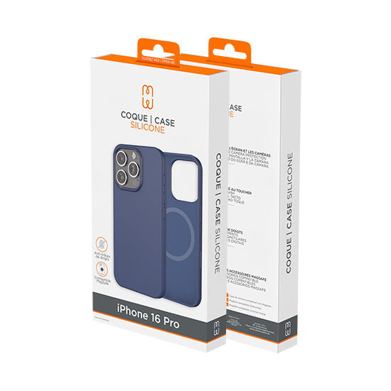 Coque silicone MagSafe iPhone 16 Pro Bleu-3