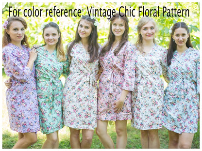 Gray Vintage Chic Floral Pattern Bridesmaids Robes-2