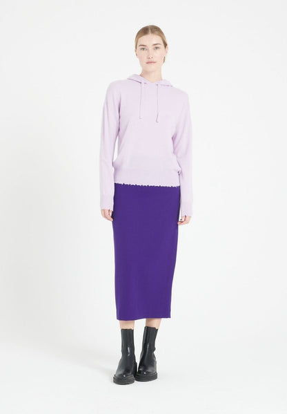 Sweat à capuche femme en cachemire lilas - MIA 16-1